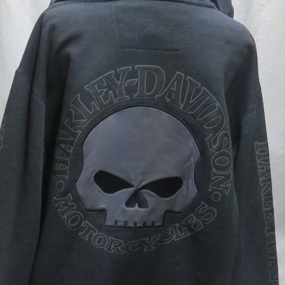 Harley-Davidson Zippered Front Men’s Willie G Skull Hoodie Sweatshirt - Picture 4 of 8